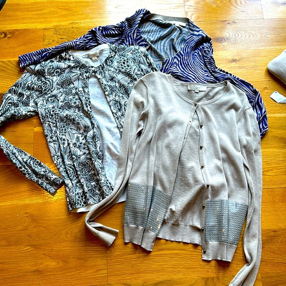 LOT of three women’s cardigans loft and j crew - Picture 1 of 8